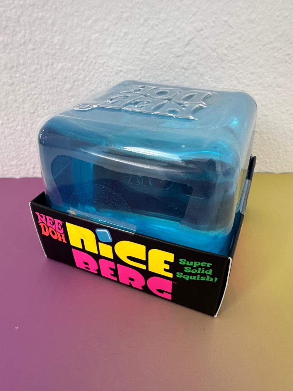 NeeDoh NICE BERG Blue Super Solid Squish Toy 3.25in Giant Cube Viral TikTok NEW